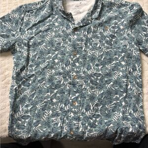 Caribbean Joe Floral Green boy Shirt